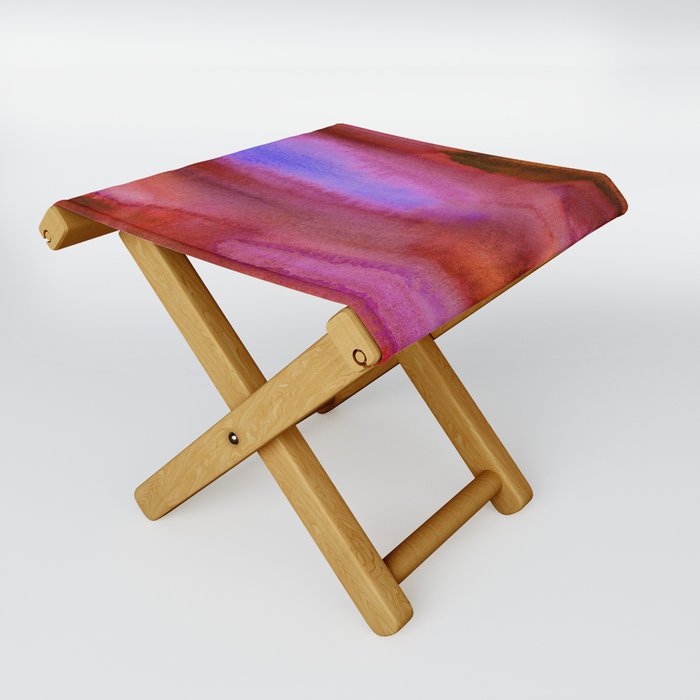 Abstract Watercolor: Lava Lamp (red/purple) Folding Stool