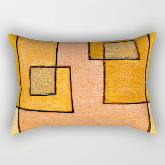 Protoglifo 04 'yellow hugging pink' Rectangular Pillow