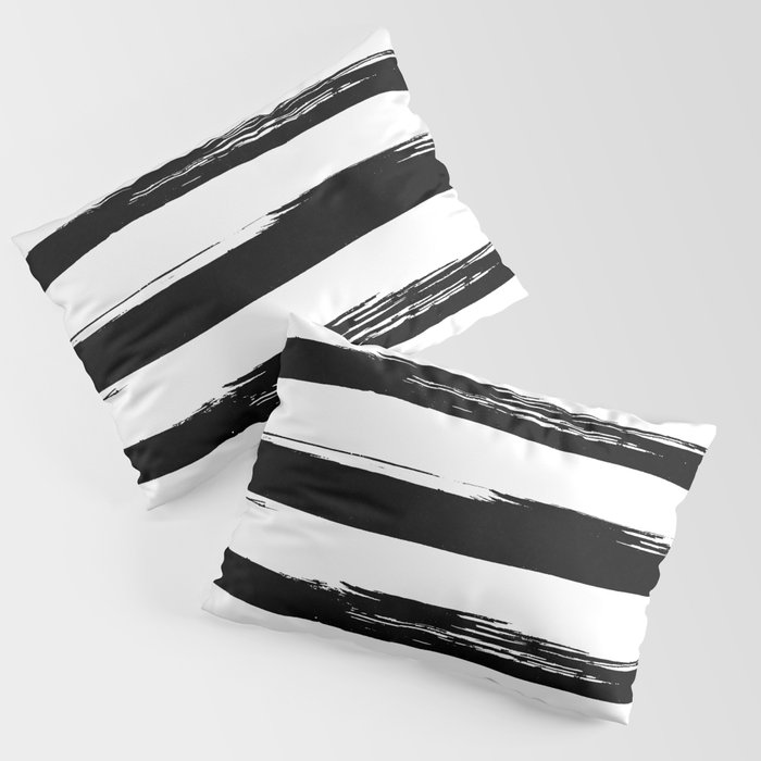 Stylish Black and White Stripes Pillow Sham