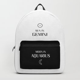 Gemini/Aquarius Sun and Moon Signs Backpack