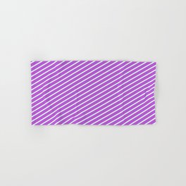 [ Thumbnail: Orchid & Light Cyan Colored Pattern of Stripes Hand & Bath Towel ]