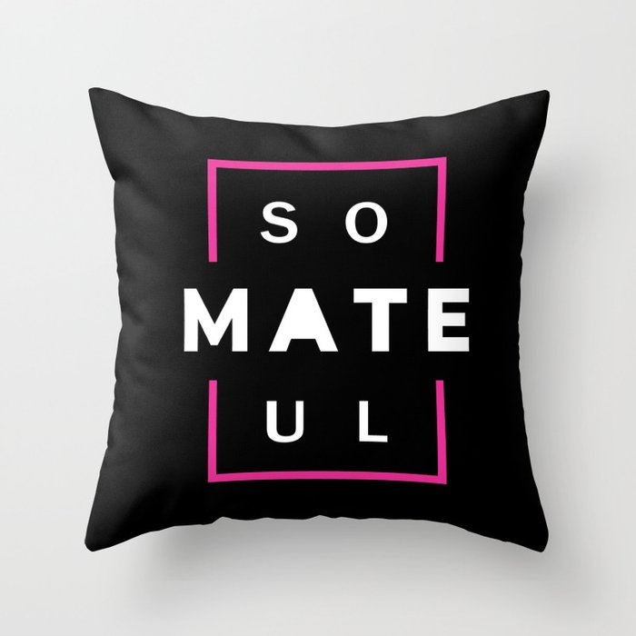 Soul Mate (Black Background) Throw Pillow