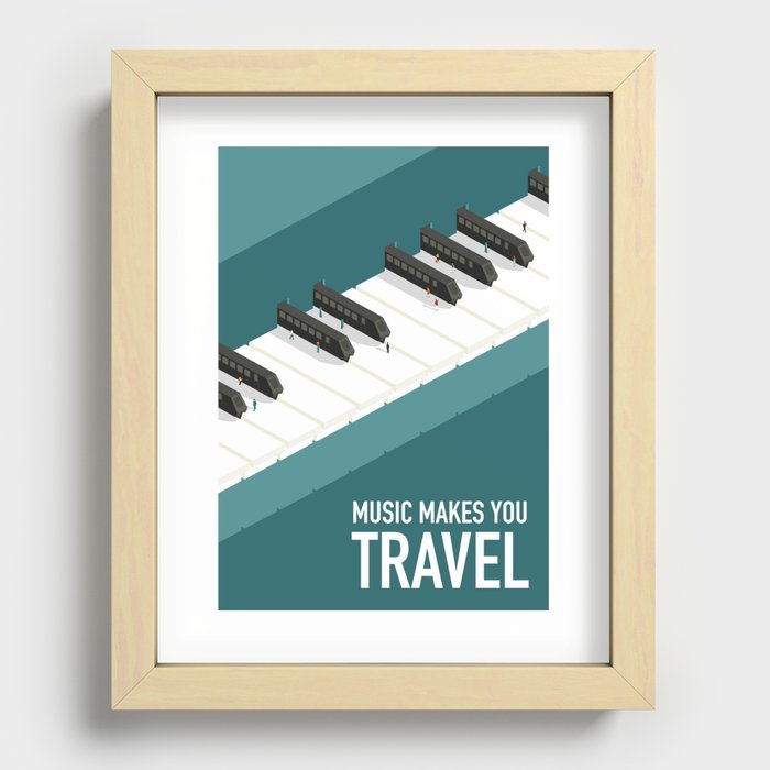 Music makes you travel Recessed Framed Print