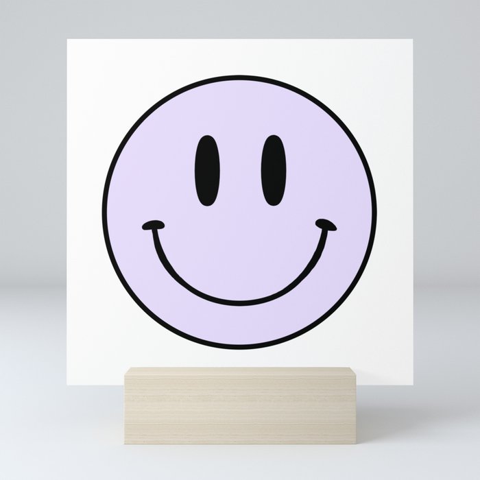 Purple Smiley Face Mini Art Print by artbylamia | Society6