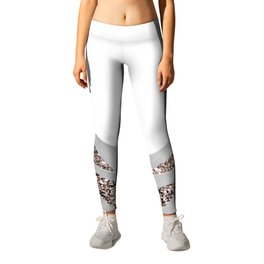 Gray Agave with Rose Gold Glitter #3 #shiny #tropical #decor #art #society6 Leggings