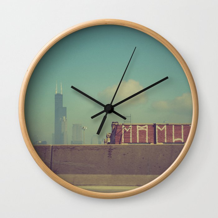 Chicago from Freeway Wall Clock