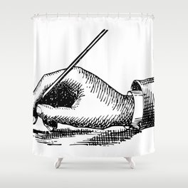 Writing Hand Shower Curtain