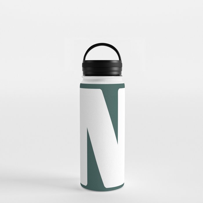 N (White & Dark Green Letter) Water Bottle