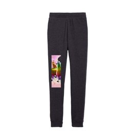 Kitty Cat Riding On Rainbow Llama In Space Kids Joggers