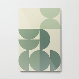 Mid Century Modern Geometric Shapes Metal Print