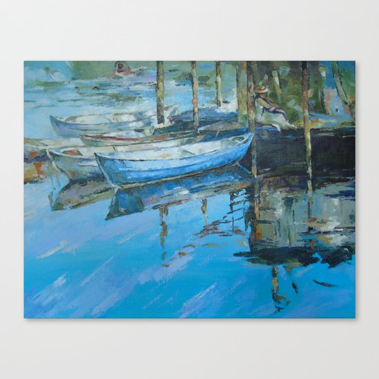 The girl at the pier Canvas Print