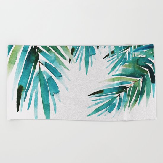 Under palm trees Beach Towel