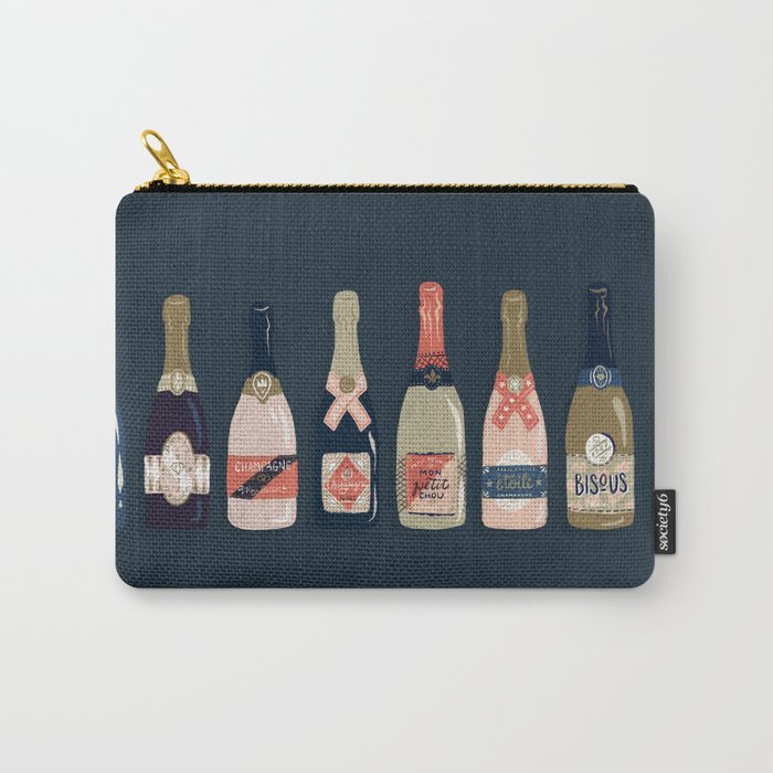 French Champagne Collection – Teal Carry-All Pouch