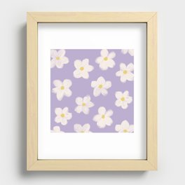 70s 60s Groovy Flowers on Lavendula Purple Recessed Framed Print