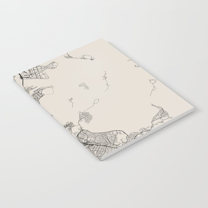 Boston USA - Black and White City Map Design Notebook
