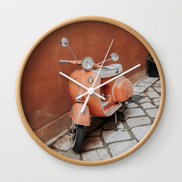 Vespa | Vintage | Greece | Corfu | Photography | Photo Wall Clock