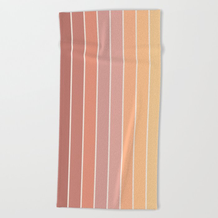 Gradient Arch VII Earthy Pastel Mid Century Modern Rainbow Beach Towel