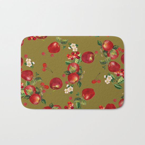 cherries and apples 3 Bath Mat