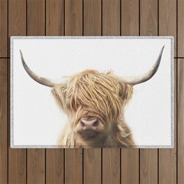 Shaggy Highland Cow Outdoor Rug