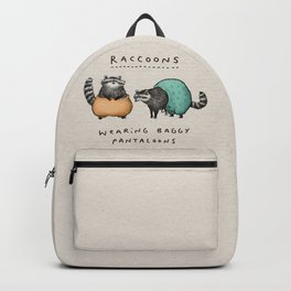 Raccoons Wearing Baggy Pantaloons Backpack