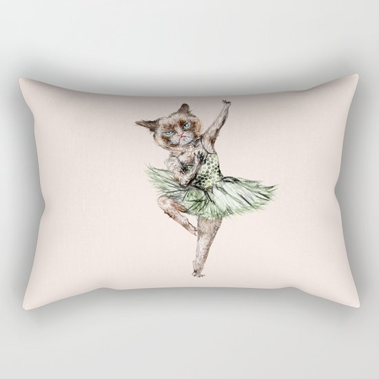 Siamese Ballerina in Cat Ballet Rectangular Pillow