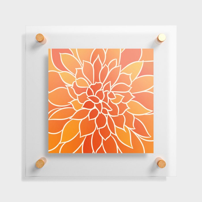 Orange Bloom Flowery Art Floating Acrylic Print