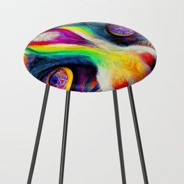 Psychedelic Cat Counter Stool