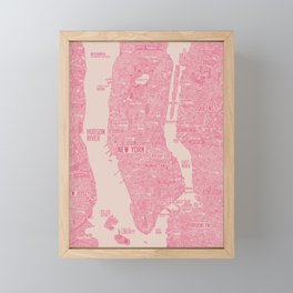 New York map Framed Mini Art Print