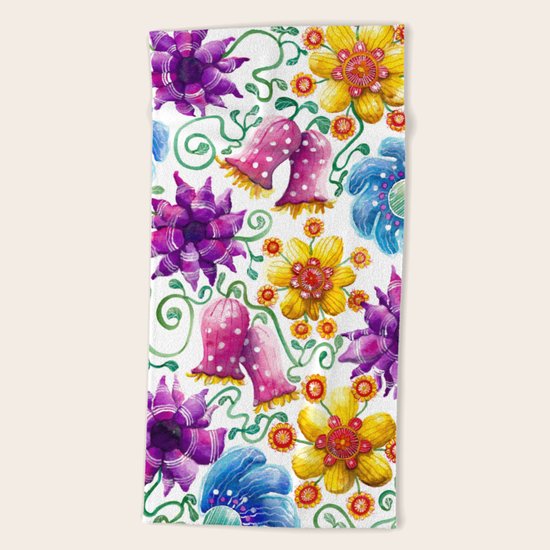 Summer Flowers Beach Towel