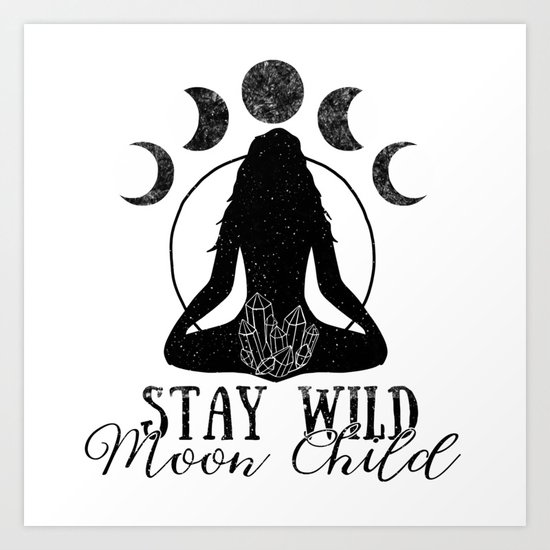 Afro Woman Stay Wild Moon Child African American Wall Art Poster No Frame 