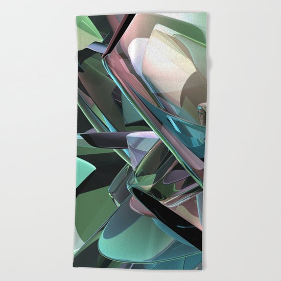 Colorful 3D Reflections Beach Towel