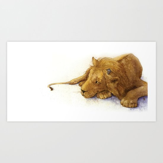 Lion and Mouse: Aesop's Fable Art Print