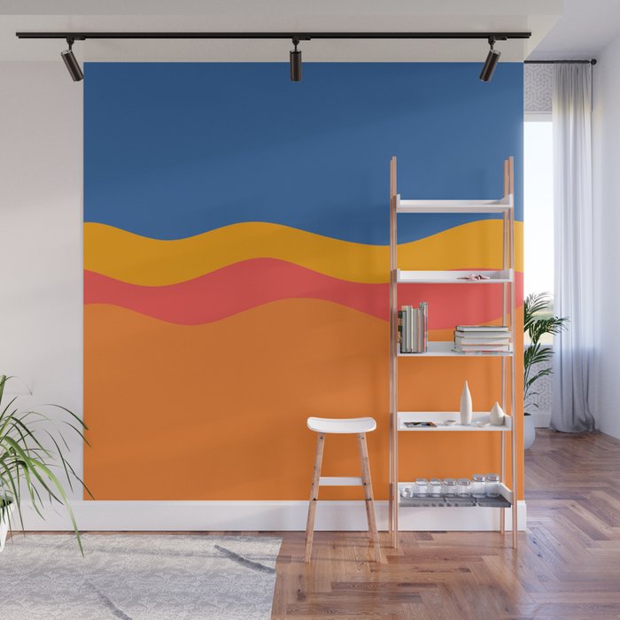 Minimalistic Wave Colorful Art Pattern Design Wall Mural