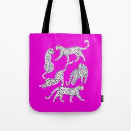 Abstract white leopards with red lips Tote Bag