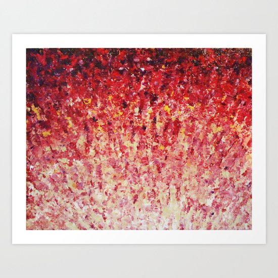 HYPNOTIC SUNRISE - Stunning Sunrise Sunset Pink Magenta Peach Crimson Bright Red Cream Art Print