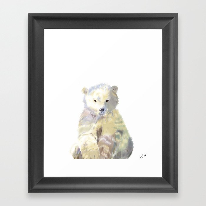 Baby Polar Bear, Nursery Set Framed Art Print