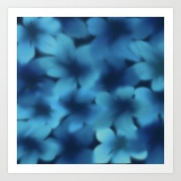 Fuzzy Blue Flowers Art Print