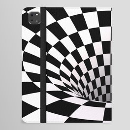Op Art Checkered Vortex iPad Folio Case