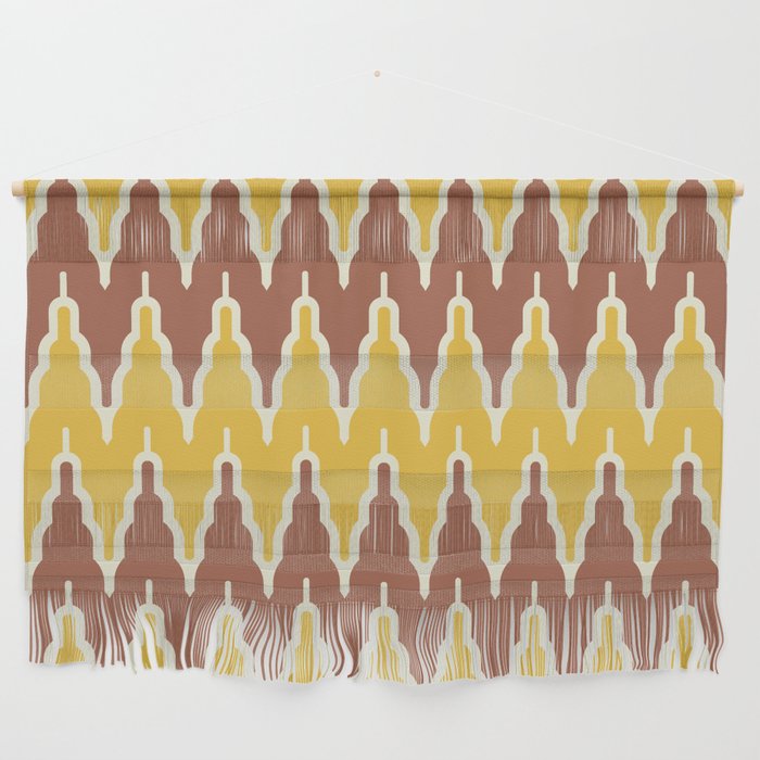 Chevron Pattern 530 Yellow and Brown Wall Hanging