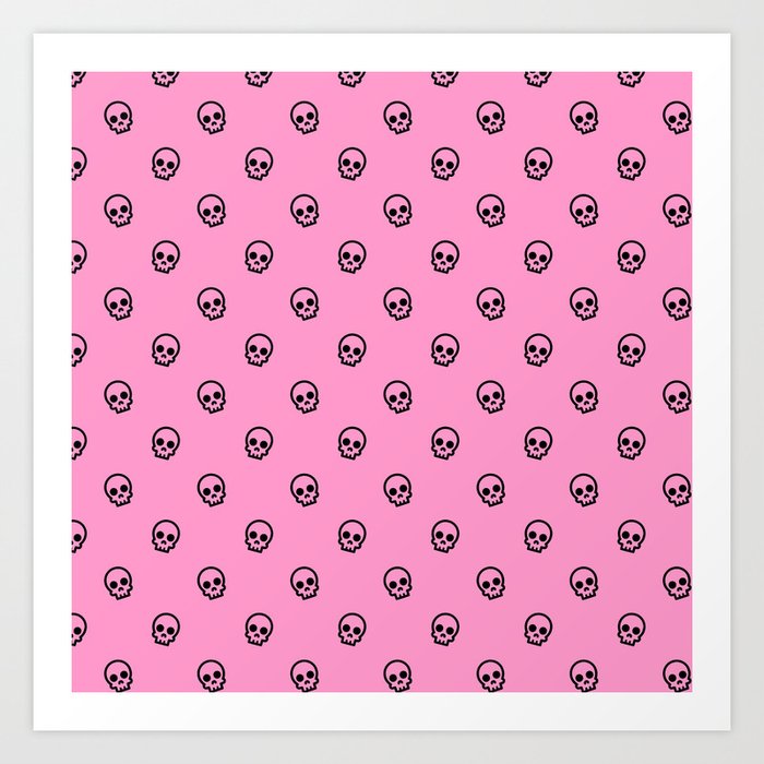 Pink Skull Pattern Art Print