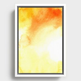 Yellow watercolor Framed Canvas