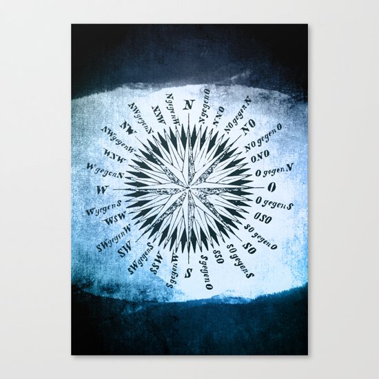 Windrose blue version Canvas Print