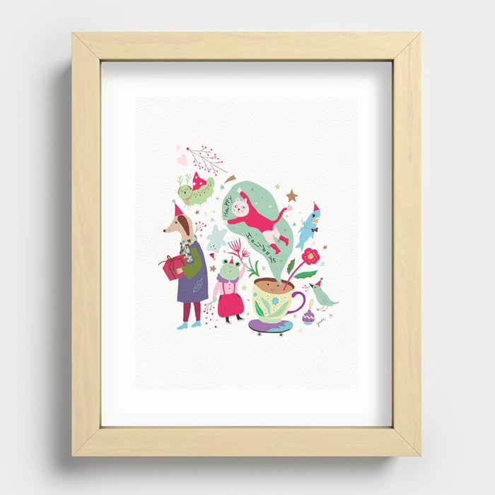 Happy Holidays Recessed Framed Print