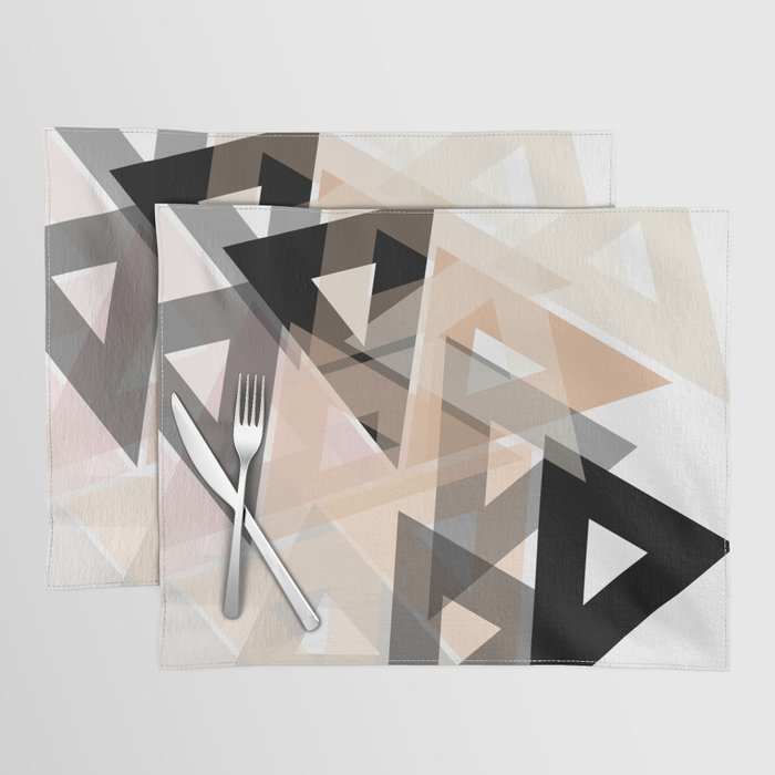 Blush triangles print Placemat