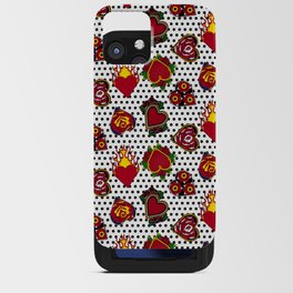 Tattoo Hearts on White with Black Polka Dots  iPhone Card Case