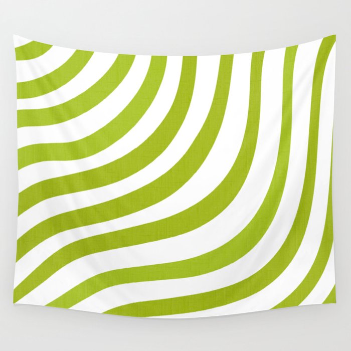 70’s Style Green Stripes Wall Tapestry