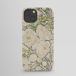Alphonse Mucha - Peonies,1897 iPhone Case