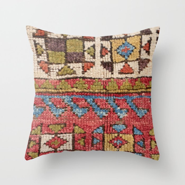 Octagon Stars // 19th Century Colorful Classic 1970s Brown Green Orange Pallete Ornate Accent Patter Throw Pillow