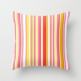 Summer pop of color stripes  Throw Pillow