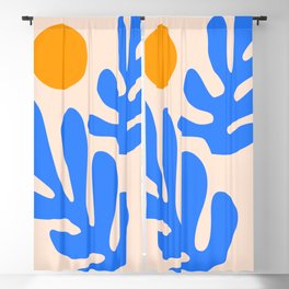 Henri Matisse - Leaves - Blue Blackout Curtain
